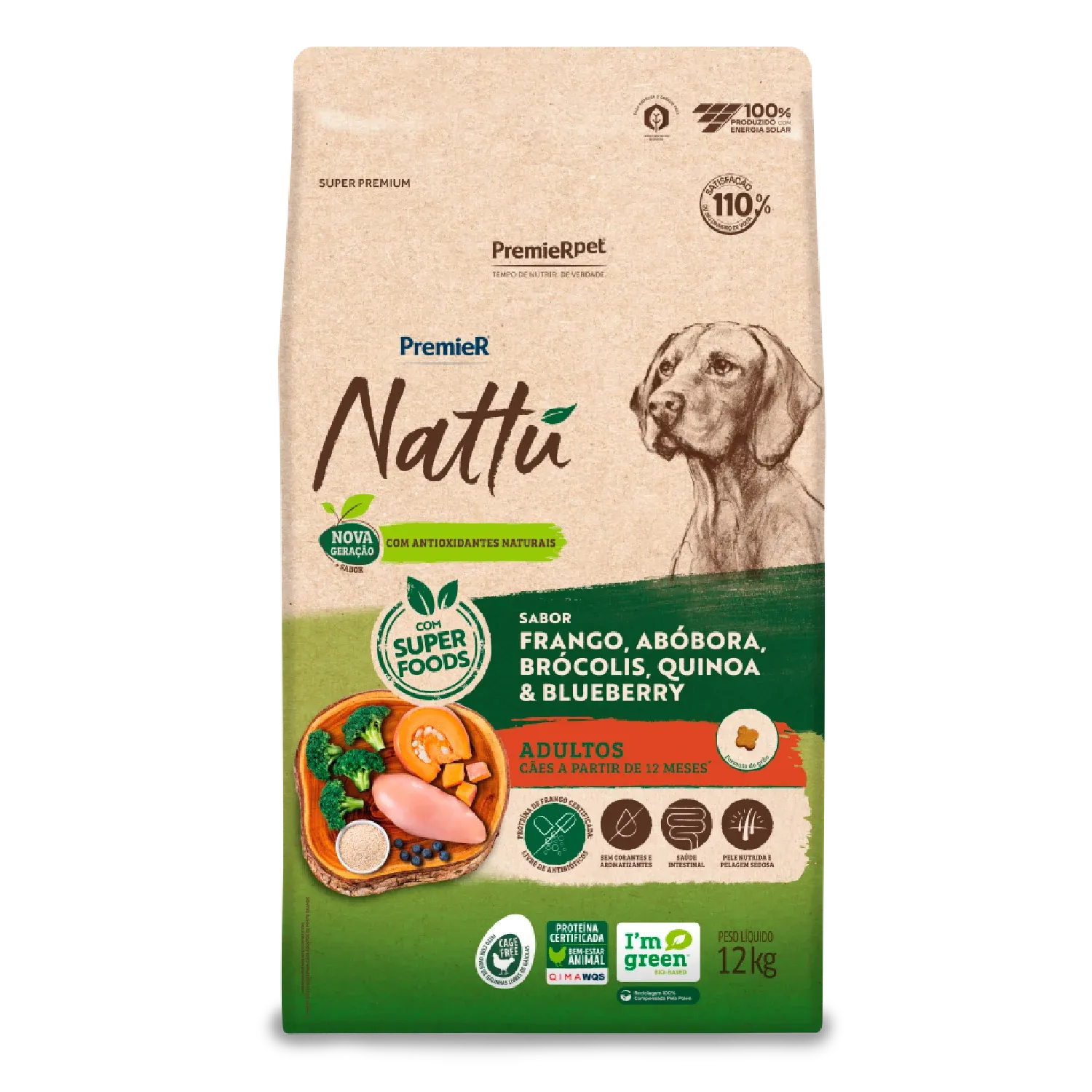 Ração Premier Nattu Cães Adultos Abóbora